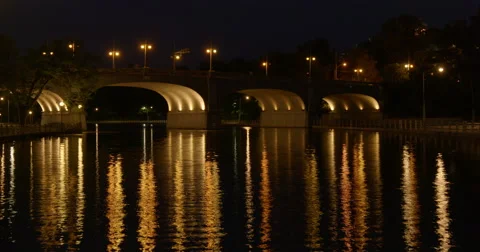 Ottawa Canal At Night Time Vidéo 64972568