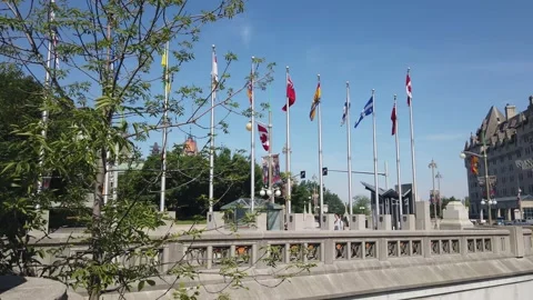 Ottawa Chateau Laurier and conference center pan 4K Stock Footage 134582853