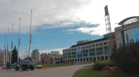 Ottawa City Hall, Flags at Half Mast Stock-Footage 42977013