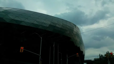 Ottawa Convention Center grim cloudy summer day perfect event meeting place Vídeo Stock 328965186