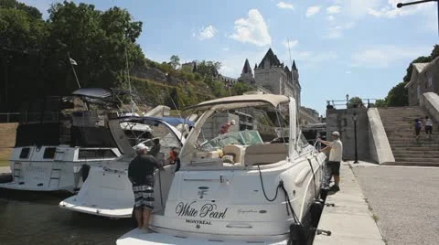 Ottawa Rideau Canal Locks Stock Footage