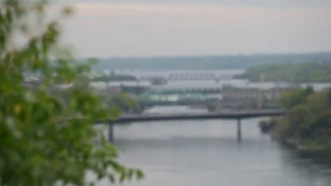 Ottawa river view fade into Stock Footage 88386703