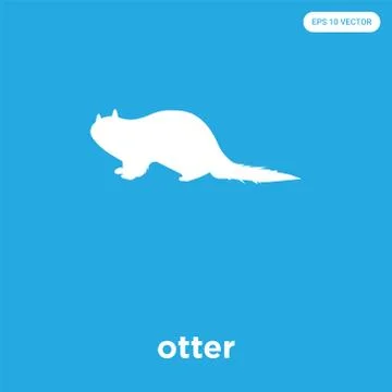 Otter icon isolated on blue background Free Stock Illustration