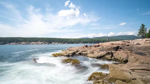 Otter Point Acadia Timelapse Stock Footage 345456048