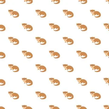 Otters creating a repeating seamless pattern Stock Illustration