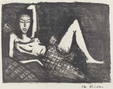 Otto MuÌller, Girl on a Couch (Madchen auf dem Kanapee), 1921 1922 Girl o. Stock Photos