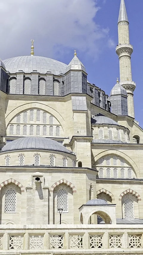 Ottoman architectural masterpiece: the Selimiye Mosque by Mimar Sinan. Stock Footage 333005151