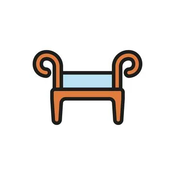 Ottoman chair sofa icon vector design templates simple and modern イラスト素材