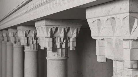 Ottoman Columns. Capital view. 3d animation Видео 70196599