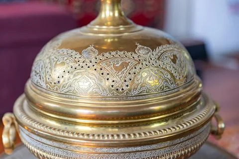 Ottoman copper processing art, decorative art on copper Stock Photos