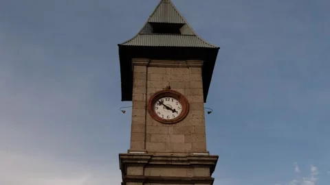 Ottoman Historical Clock Tower Timelapse Stock Footage 256840301