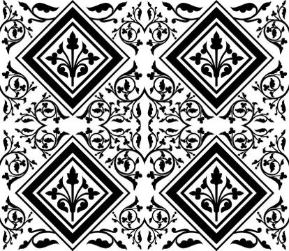 Ottoman seamless pattern design black Stock Illustration