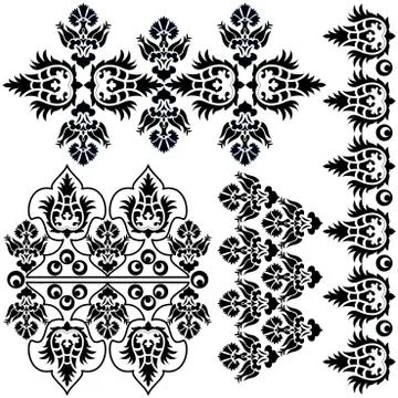 Ottoman serial patterns eight Stock Illustration