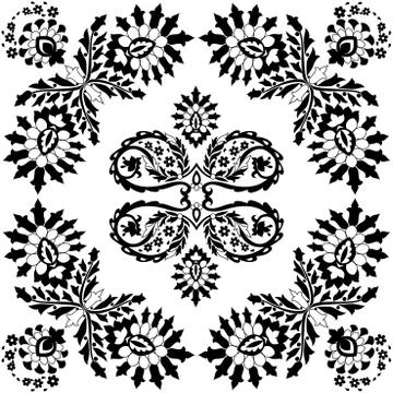 Ottoman serial patterns five Stock Illustration