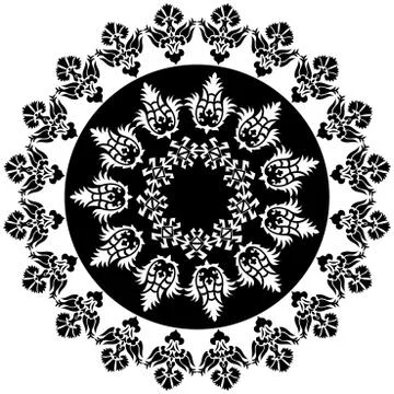 Ottoman serial patterns fourteen Stock Illustration