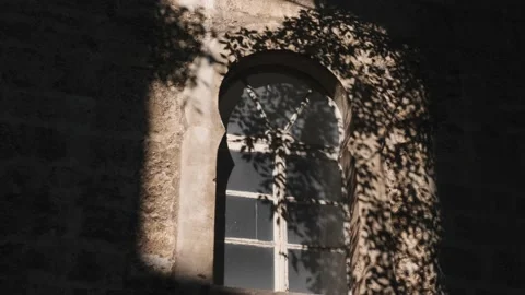 Ottoman style Window at a Mosque Late Afternoon Praying Time Stock Footage 230912979