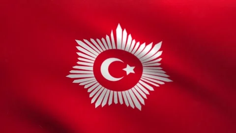 Ottoman Sultan Naval Standard Waving Loop 4K – Historical Ottoman Flag Vídeos de archivo 336306588