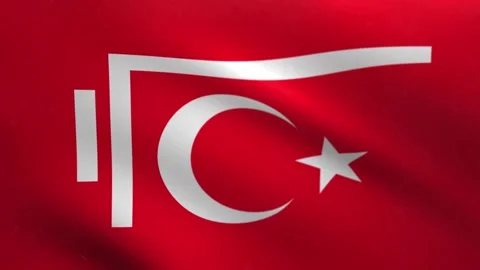 Ottoman War Flag Waving Loop 4K – Historical Ottoman Empire Flag Animation Vídeos de archivo 336306592