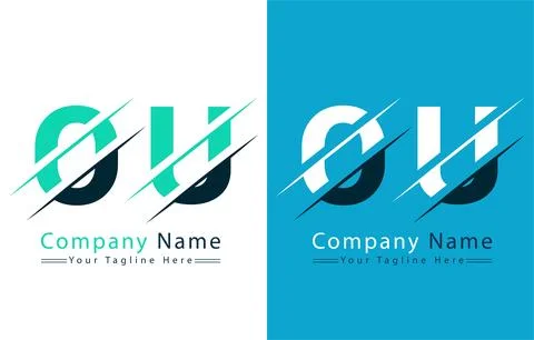 OU Letter Logo Vector Design Concept Elements Stock Illustration
