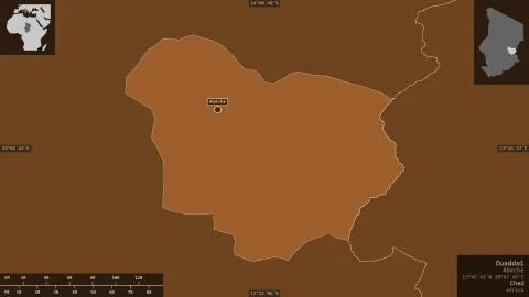 Ouadda, Chad. Patterned solids with lakes and rivers イラスト素材