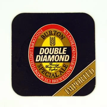 Ouble Diamond Burton Pale Ale beer coaster Stock Photos