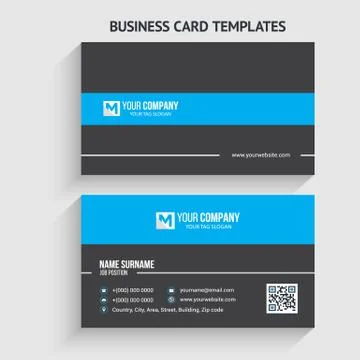 Ouble-sided Creative, Clean, and Modern Business Card Template Stock Illustration