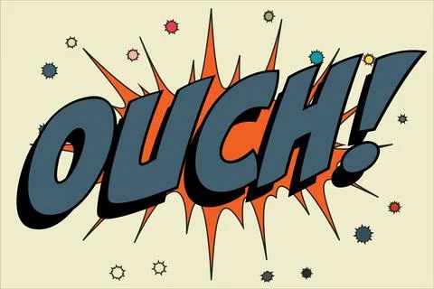 Ouch Abstract cartoon frame vector background. illustration word Stock Illustration