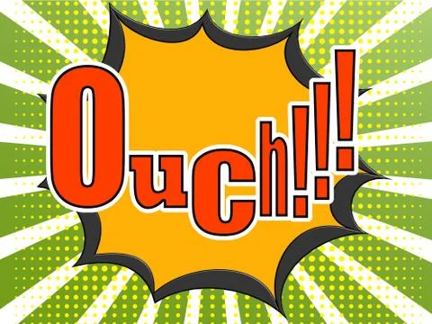 Ouch comic speech bubble Stock Illustration