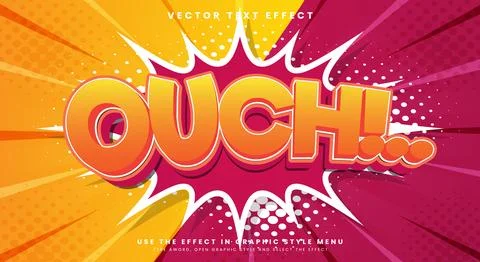 Ouch comic text collection with pop art Stock-Illustration