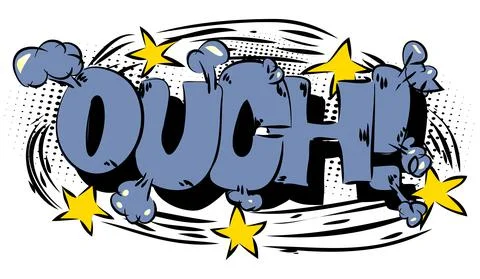 Ouch - Comics word. Vector retro abstract comic book speech bubble, wording s 스톡 일러스트