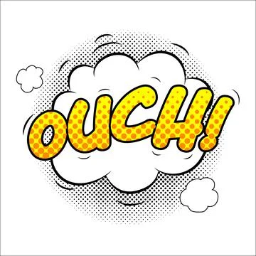 Ouch sound effect illustration Stock Illustration