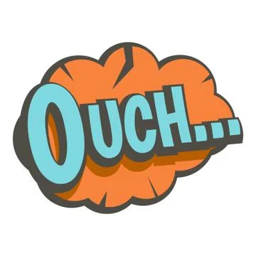 Ouch, speech bubble icon isolated Stockillustratie