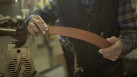 Oud instrument production Stock Footage 124609862