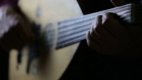 Oud Player Close Up Video stock 71240503
