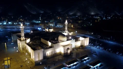 Ouhoud Mosque by Night Stock Footage 86185199