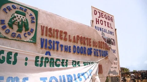 Ouidah - "Visit the Door of return" Stock Footage 81118699