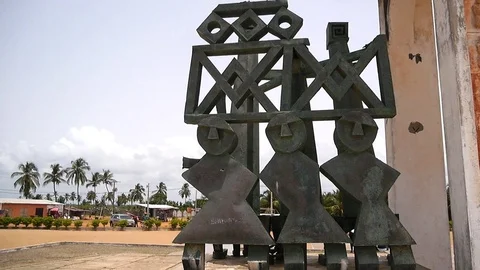 Ouidah's Door of no return detail Video stock 81107828