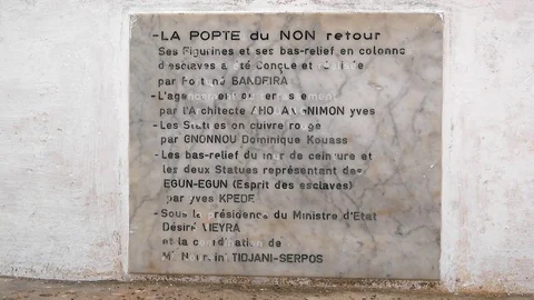 Ouidah's Door of no return plaque Stock Footage 81108012