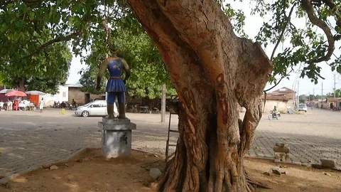 Ouidah's place for slave auctions Stock Footage 81125224