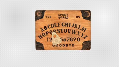 Ouija Board Planchette Moves In Infinity Pattern, Top Down View Stock Footage 346168403