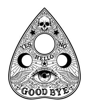 Ouija Planchette Board 库存插图