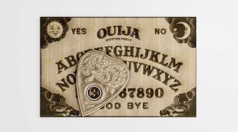 Ouija table isolated on white background Stock Illustration