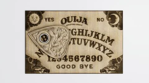 Ouija table isolated on white background Stock Illustration