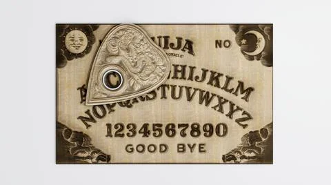 Ouija table isolated on white background Stock Illustration