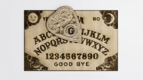 Ouija table isolated on white background Stock Illustration
