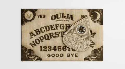 Ouija table isolated on white background Stock Illustration
