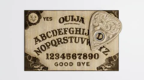 Ouija table isolated on white background Stock Illustration