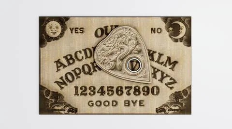 Ouija table isolated on white background Stock Illustration