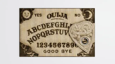 Ouija table isolated on white background Stock Illustration