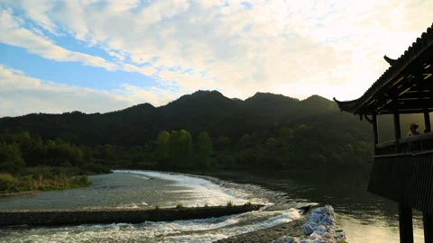 Oujiang sunset Stock Footage 168000105